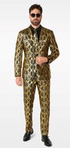 OppoSuits Shiny Snake - Costume Homme - Or & Zwart - Costume Brillant - Taille EU 48