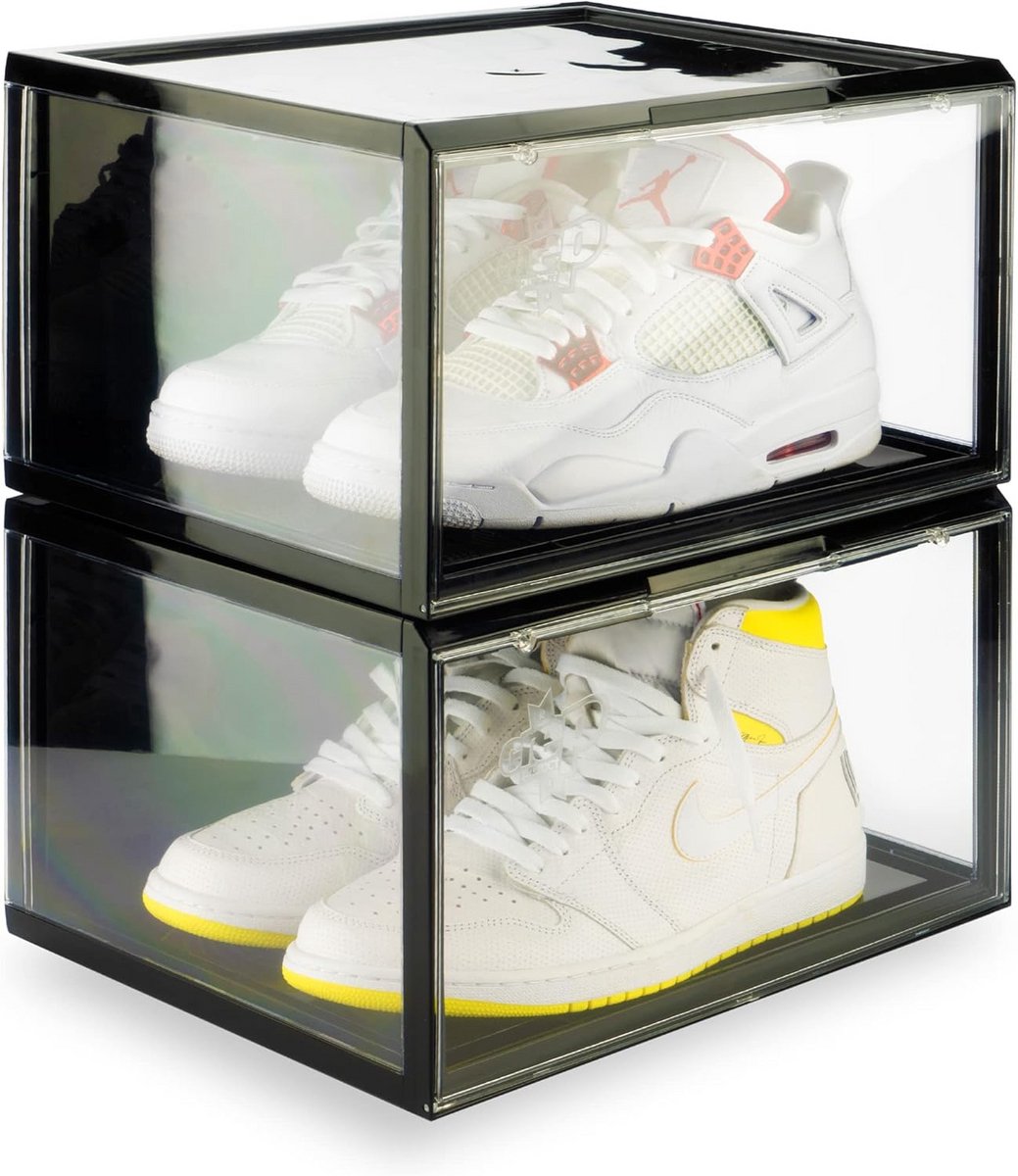 Stapelbare Sneaker Opbergdozen - UV-Bescherming & Zijaanzicht - Schoenorganizer (2 Stuks)