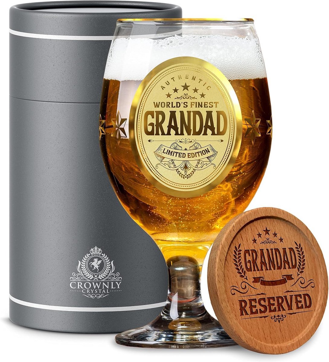 Gegraveerd Bierglas Cadeau voor Opa of Vader - Uniek en Gepersonaliseerd