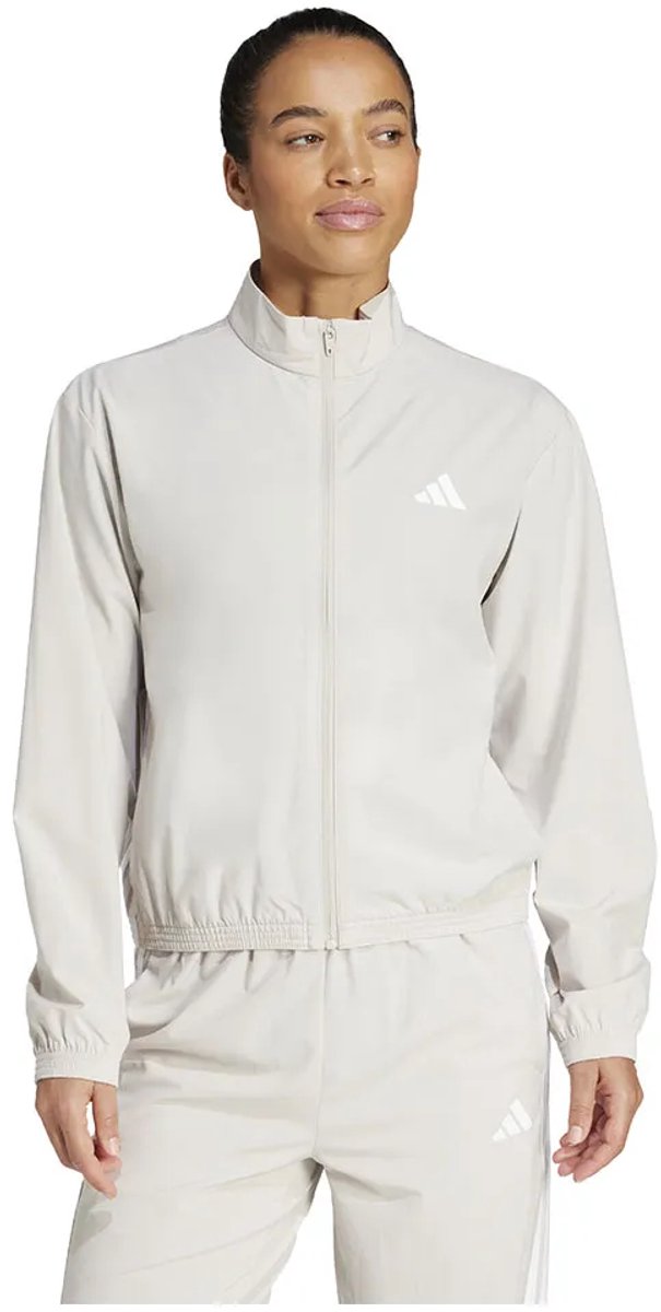 Adidas Train Essentials 3 Stripes Woven Warm Up Sweatshirt Met Rits Regular Vrouw Wit