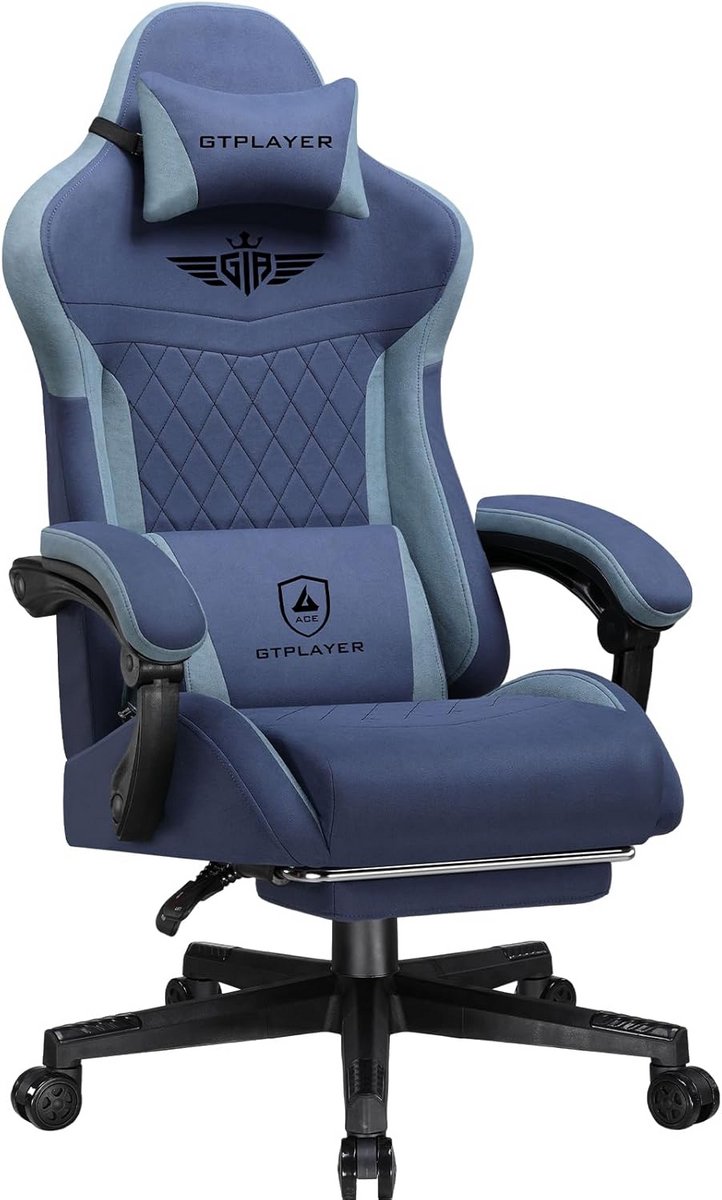 Ergonomische Gamingstoel met Lendesteun en Verlengde Rugleuning