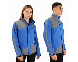 Windjack - Outdoorjas Dames en Heren - Unisex - Lichtgewicht - Winddicht - Waterdicht & Ademend - Blauw - Reflecterend - Maat S