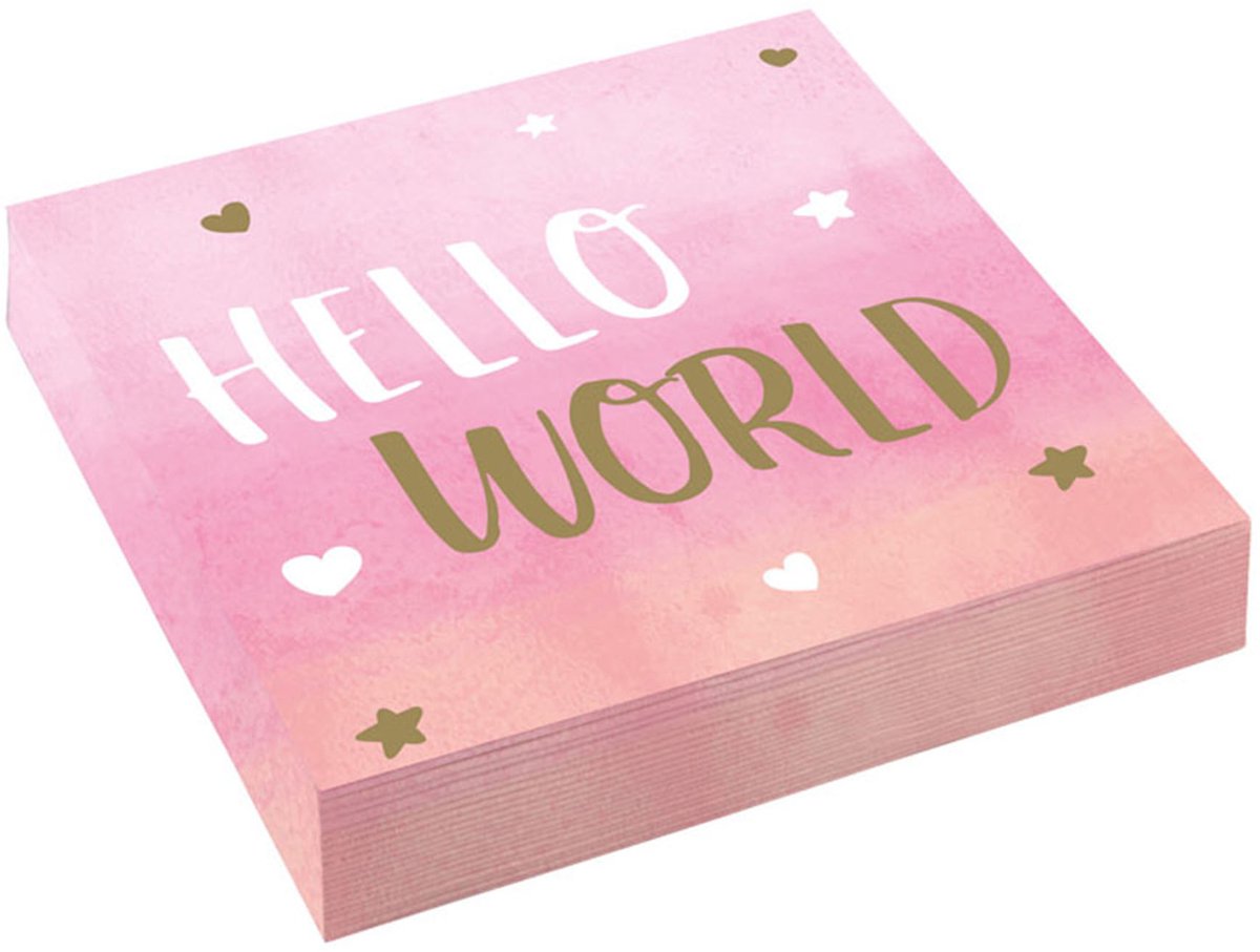 Rietmuller - Riethmuller - Hello World - Servetten (16 stuks)