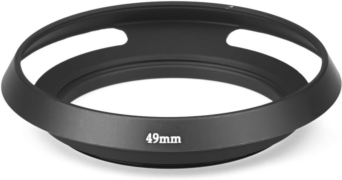 Metalen Zonnekap Kort 49mm Universeel voor Camera Lens - Voorkomt Reflectie