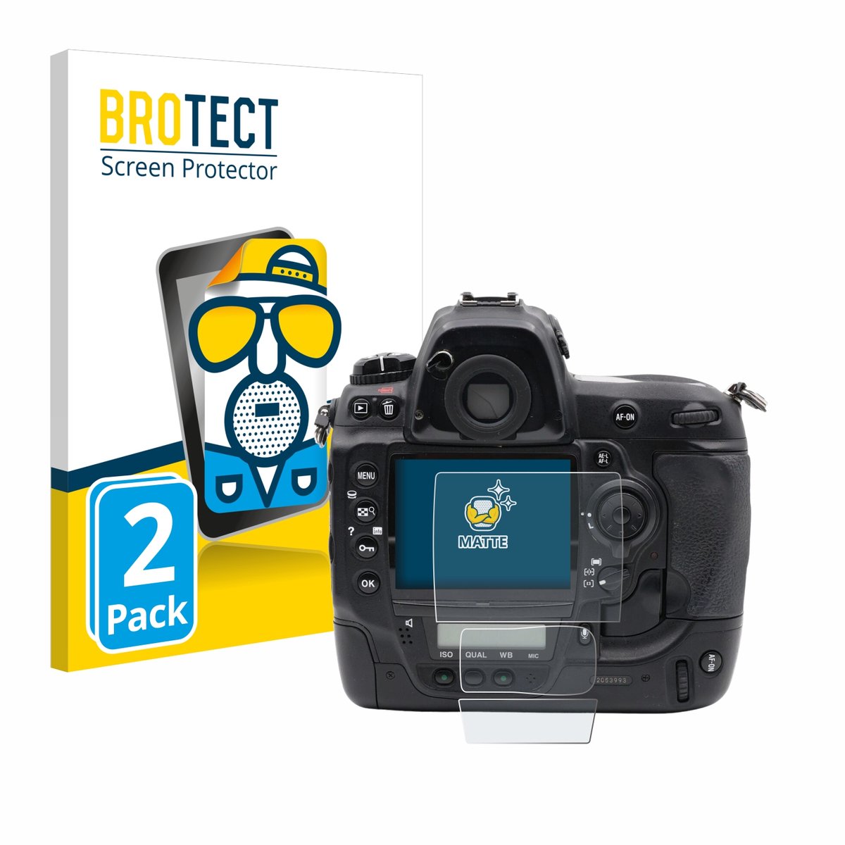 BROTECT - Screenprotector voor Nikon D3x - Folie Beschermfolie matte 2 Stuks