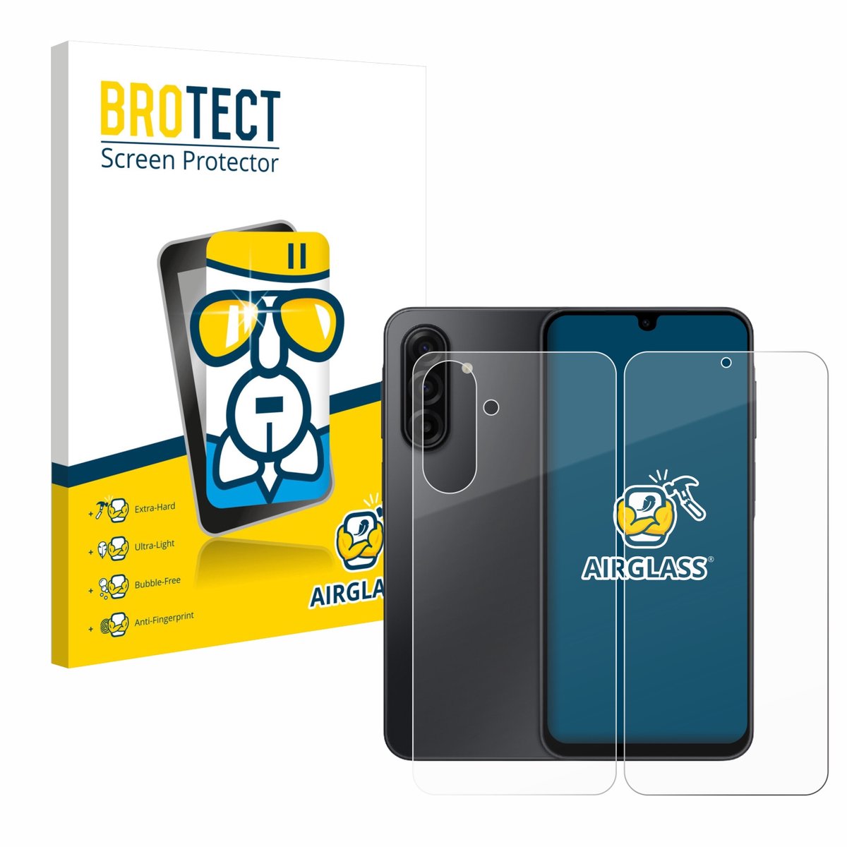 Screenprotector voor Samsung Galaxy A17 5G (Voor+Achter) Beschermglas transparant