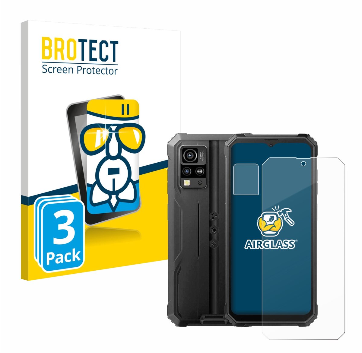 Screenprotector 3 Stuks voor Blackview BV4800 SE (Voor+Camera) Beschermglas transparant