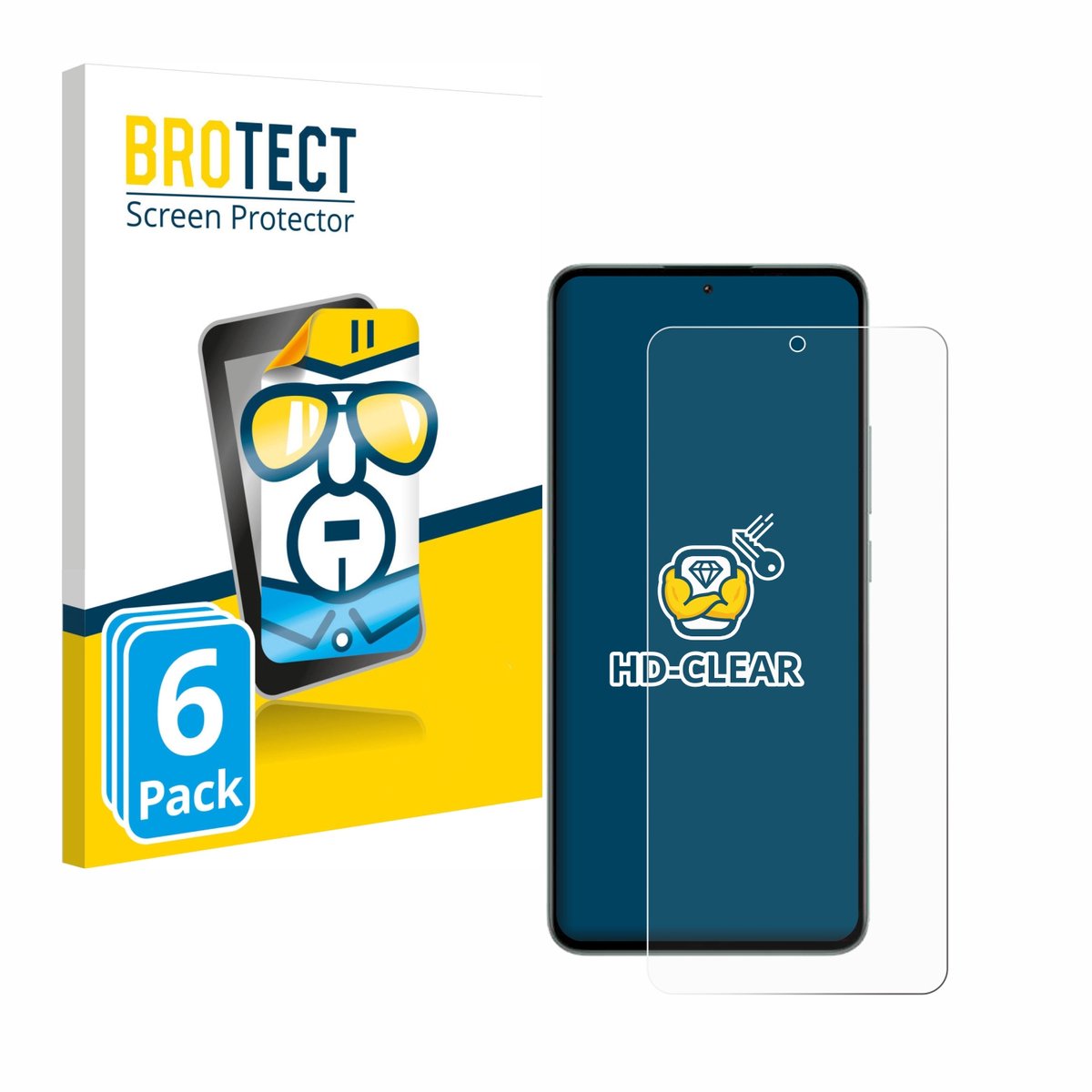 BROTECT - Screenprotector voor Xiaomi 13T Pro - Folie Beschermfolie transparant 6 Stuks