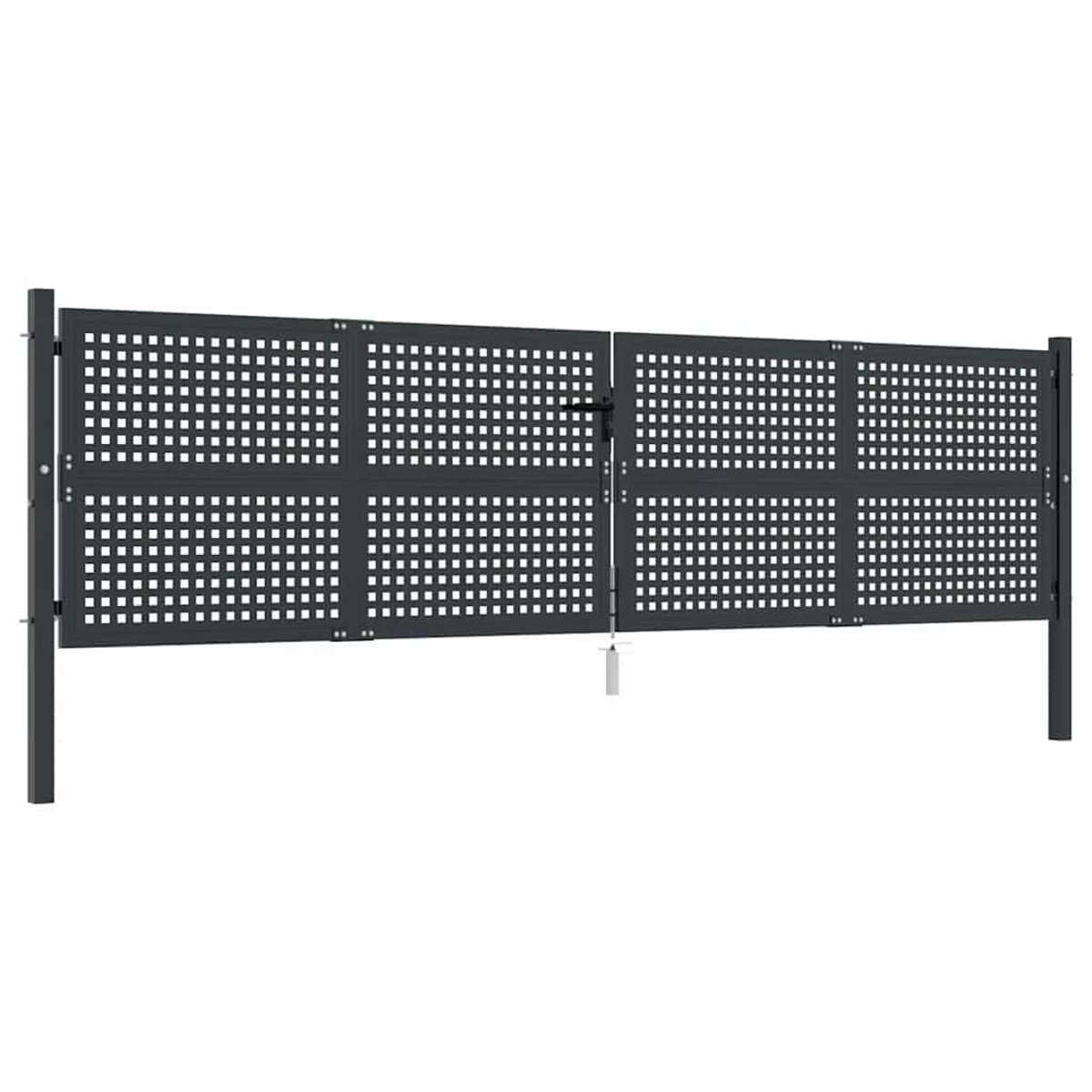 vidaXL - Tuinpoort - Antraciet - 400x75 - cm - Staal