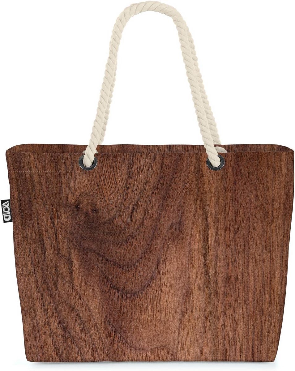 Grote Boodschappentas van Walnoothout 58x38x16cm 23L Shopper Strandtas