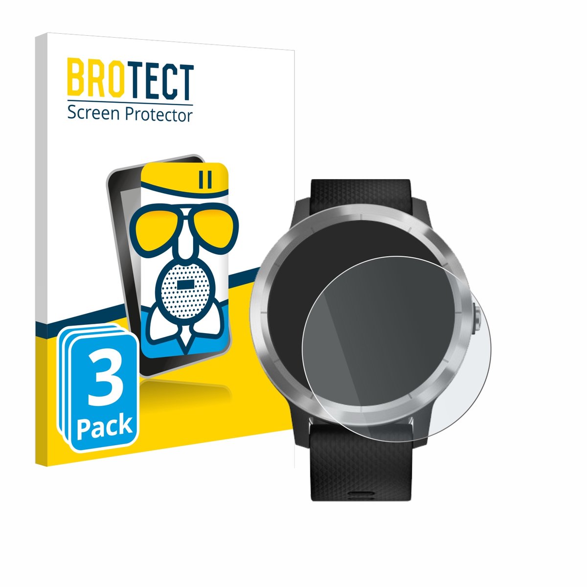 BROTECT - Screenprotector voor Garmin Vivoactive 3 / Forerunner 45 / Approach S40 - Folie Beschermfolie Beschermglas matte 3 Stuks