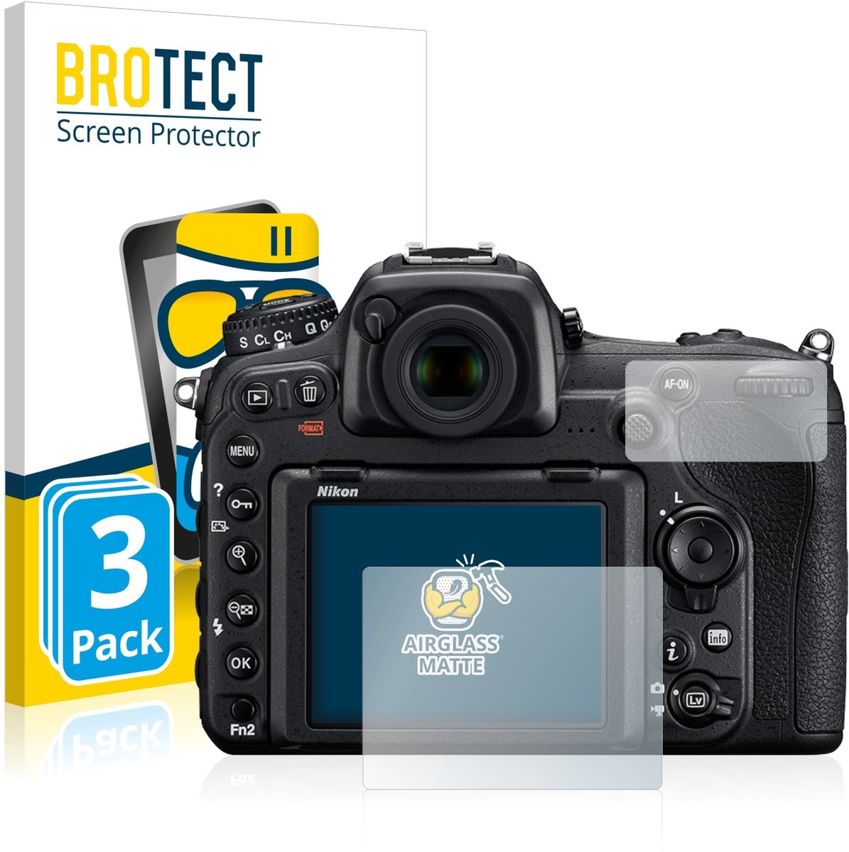 BROTECT - Screenprotector voor Nikon D500 - Folie Beschermfolie Beschermglas matte 3 Stuks