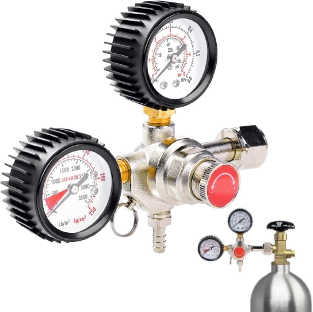 CO2 Drukregelaar met Dubbele Meter voor Bier, Drank en Tapinstallatie