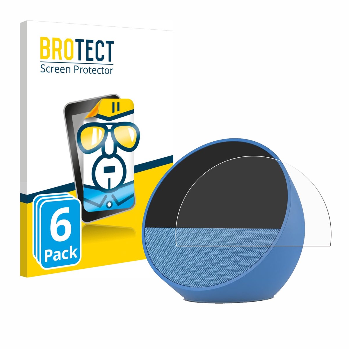 BROTECT - Screenprotector voor Amazon Echo Spot 2024 - Folie Beschermfolie transparant 6 Stuks
