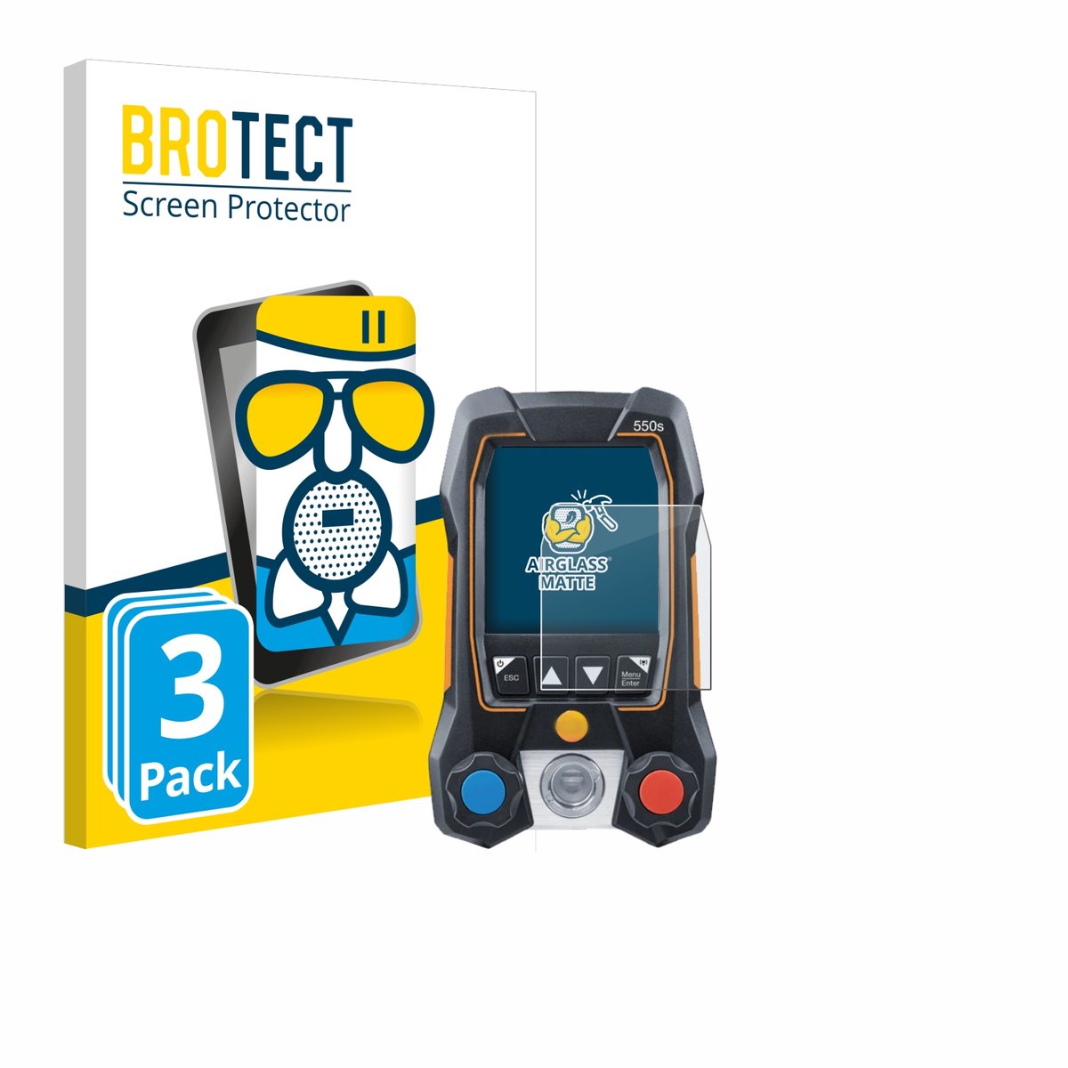 BROTECT - Screenprotector voor Testo 550s - Folie Beschermfolie Beschermglas matte 3 Stuks