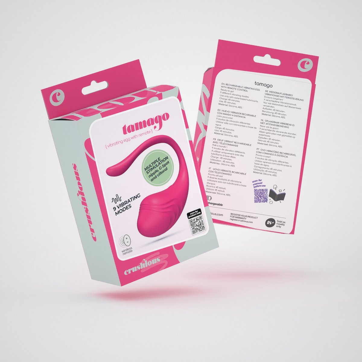 Tamago - Oplaadbaar Vibrerend Ei met Afstandsbediening - Roze