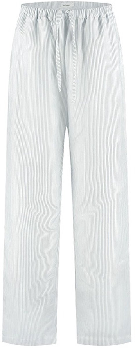 Yumeko pyjamabroek dames katoen TENCEL™ wit/blauw stripe s