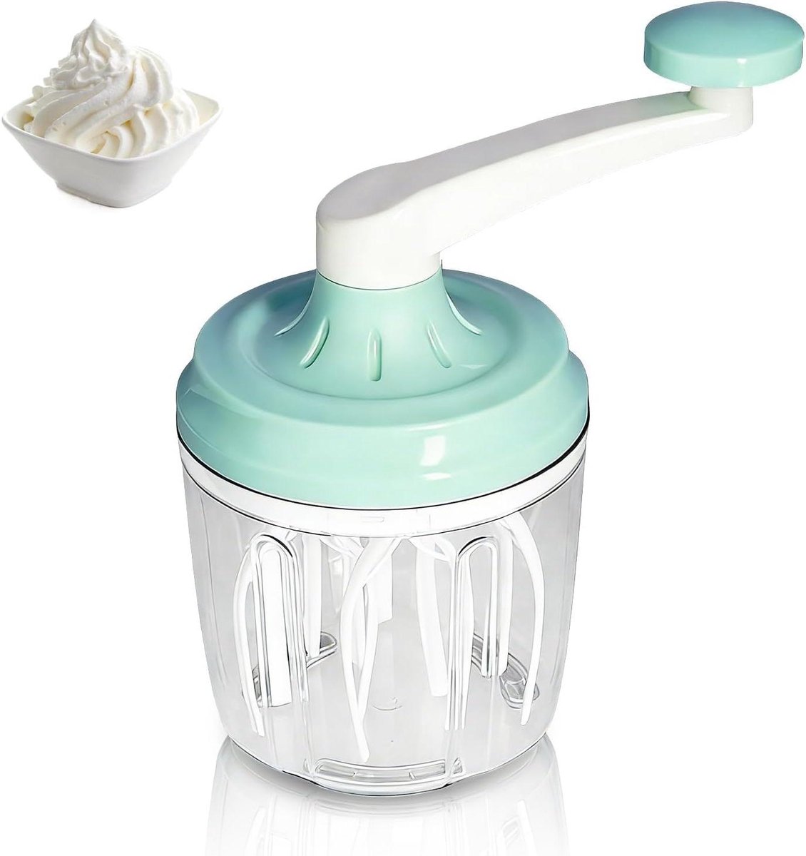 Allecto- Handmatige Eiklopper - Ei Mixer - Koffiemixer - 1200 ml - Garde - Huishoudelijke Keuken Tool - Handmixer - Geschikt voor Bakken - Crème Frother - Thuis Keuken Helper, Rood.
