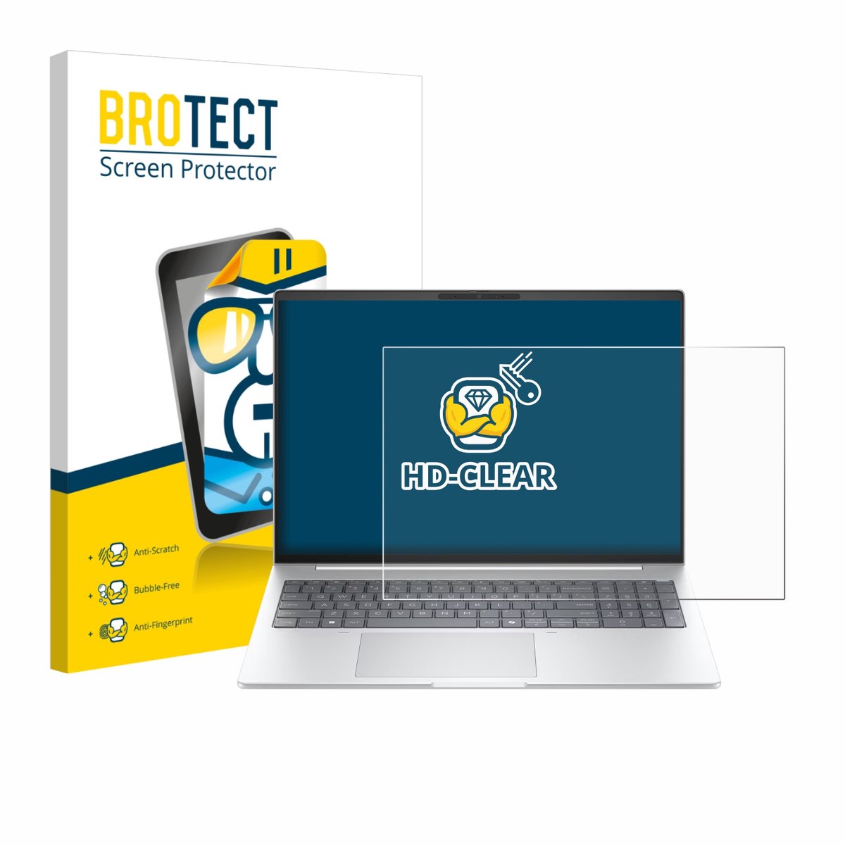 BROTECT - Screenprotector voor HP EliteBook 8 G1i 16" - Folie Beschermfolie transparant