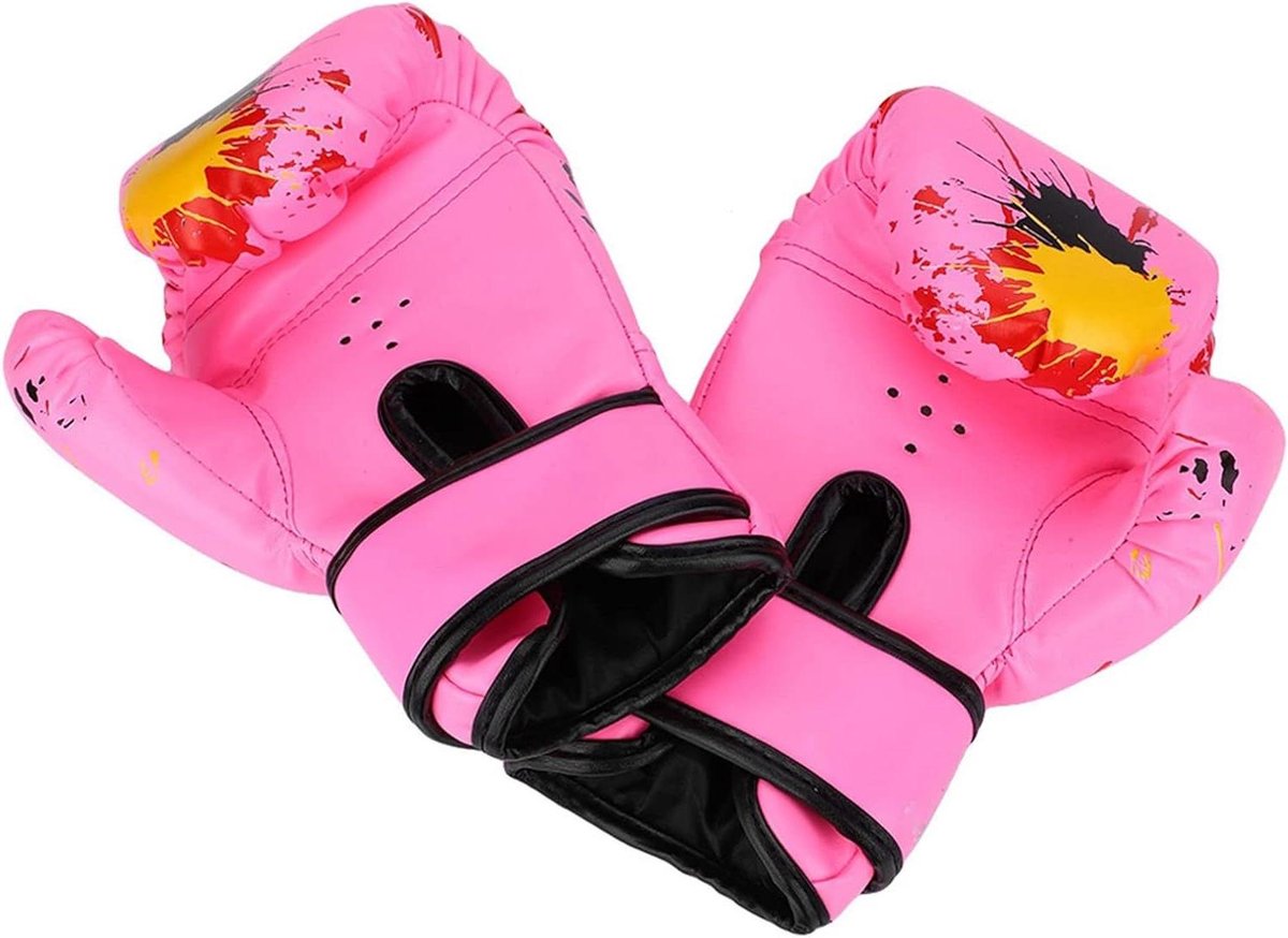 Allecto - Fitness bokshandschoenen - Training - Zwart - Kinderen - PU materiaal - Sparring - Kickboksen - Geschikt voor kinderen van 8-12 jaar - Zwart PU - Lichtgewicht en duurzaam - Optimale bescherming.