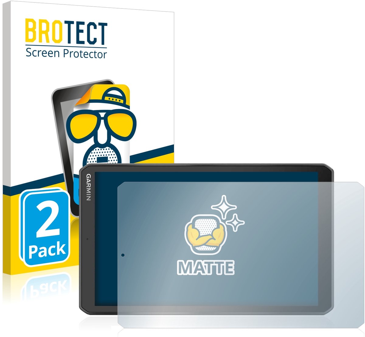 BROTECT - Screenprotector voor Garmin Camper 890 - Folie Beschermfolie matte 2 Stuks