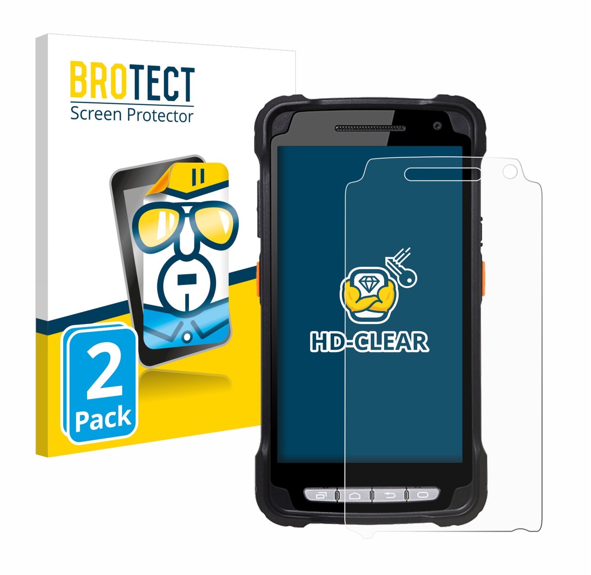 BROTECT - Screenprotector voor Point Mobile PM90 - Folie Beschermfolie transparant 2 Stuks