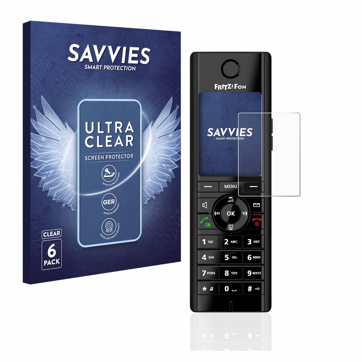 Savvies - Screenprotector voor AVM Fritz!Fon C5 - Folie Beschermfolie transparant 6 Stuks