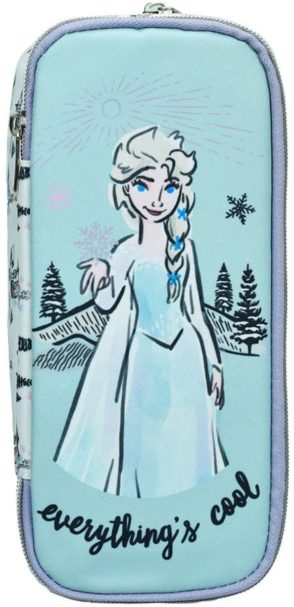 Disney Frozen Adventure Etui - 26 cm - Pennenzak met 2 vakken - 1 stuk - Voor kinderen - Voor meisjes