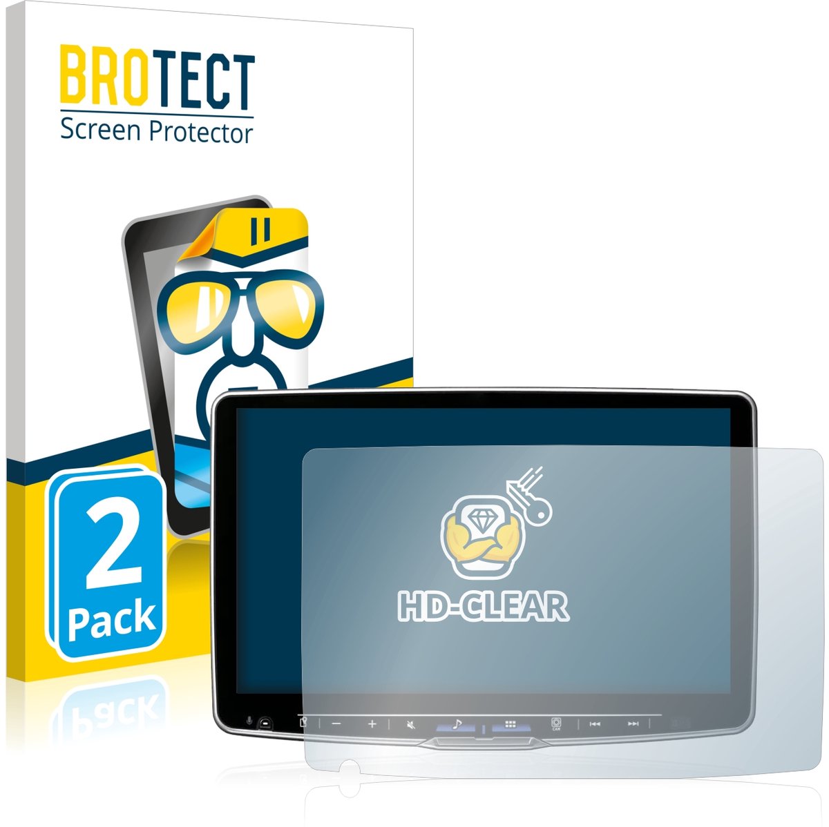BROTECT - Screenprotector voor Alpine ILX-F115D - Folie Beschermfolie transparant 2 Stuks