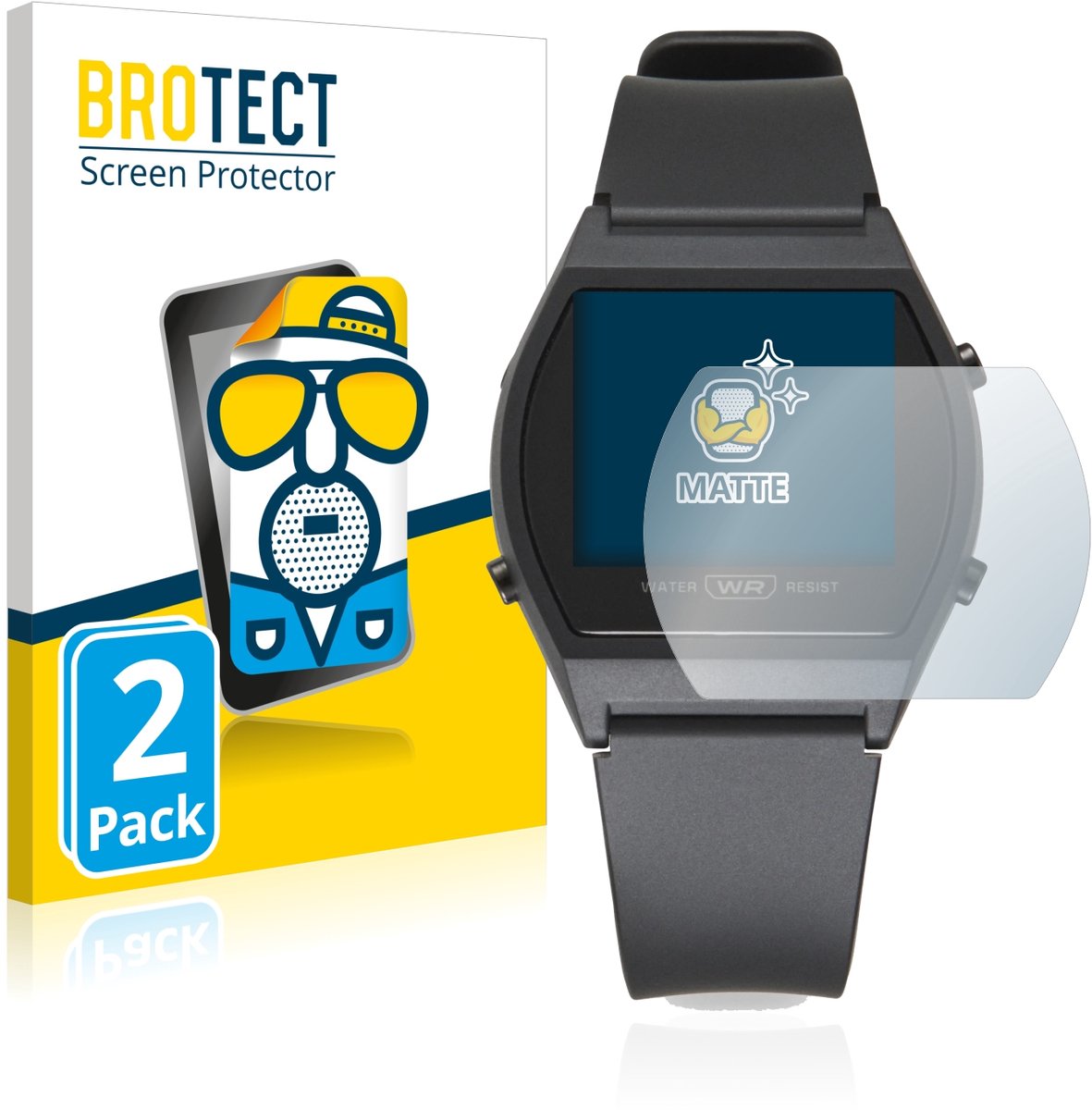 BROTECT - Screenprotector voor Casio LW-204-1BEF - Folie Beschermfolie matte 2 Stuks