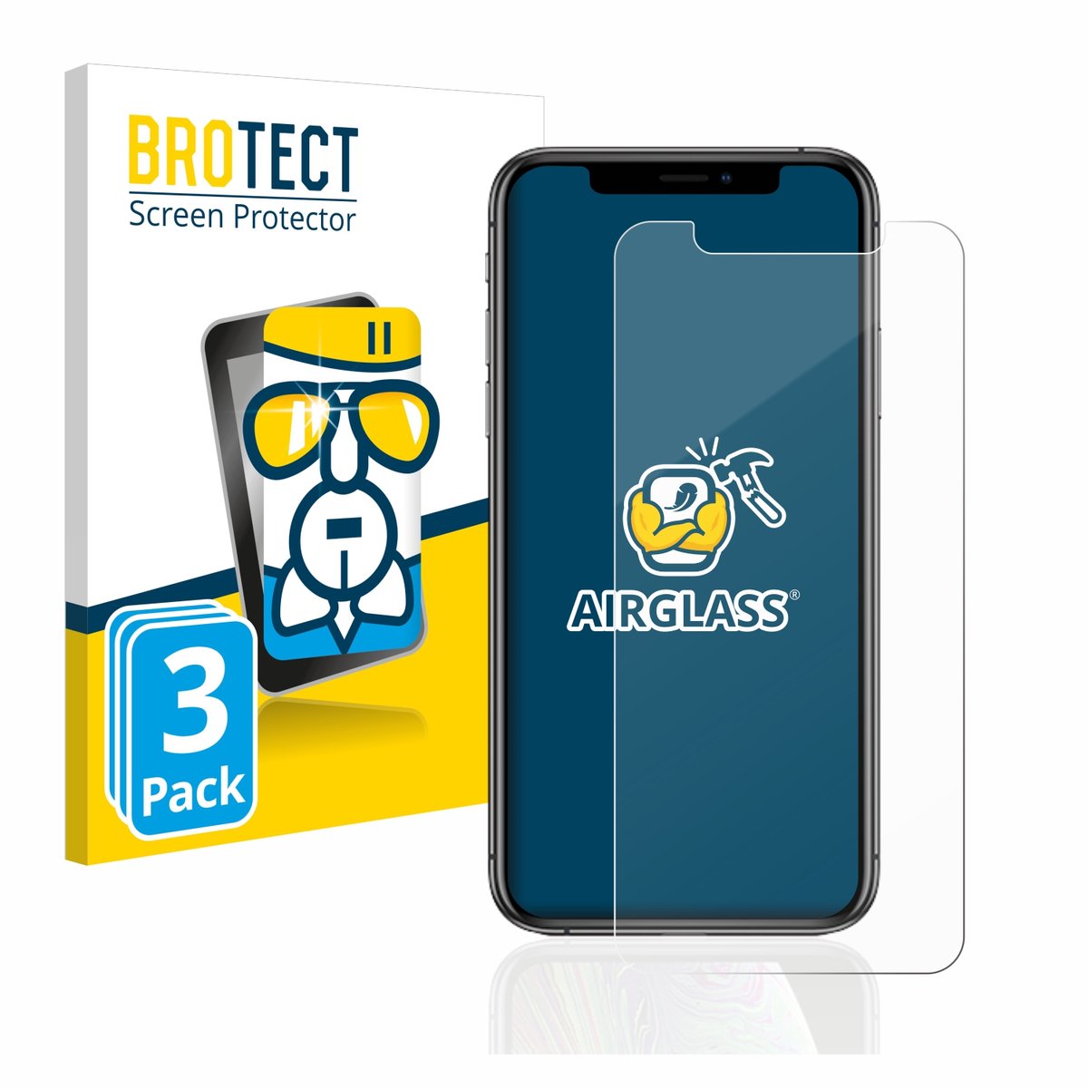 Screenprotector 3 Stuks voor Apple iPhone Xs / 11 Pro Beschermglas transparant