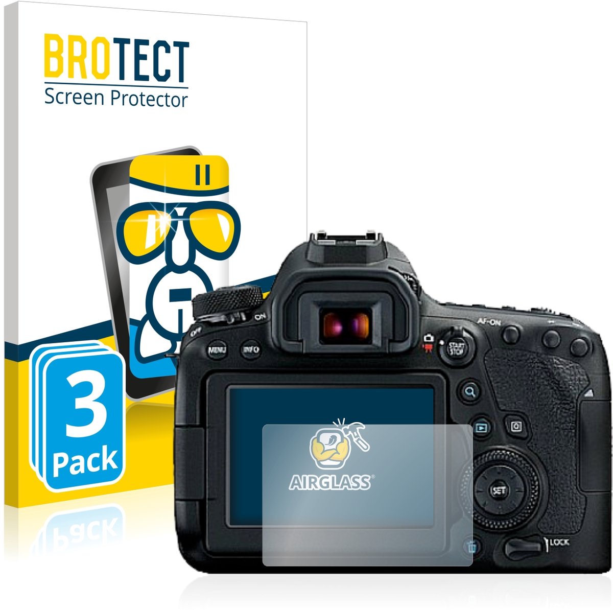 Screenprotector 3 Stuks voor Canon EOS 6D Mark II Beschermglas transparant