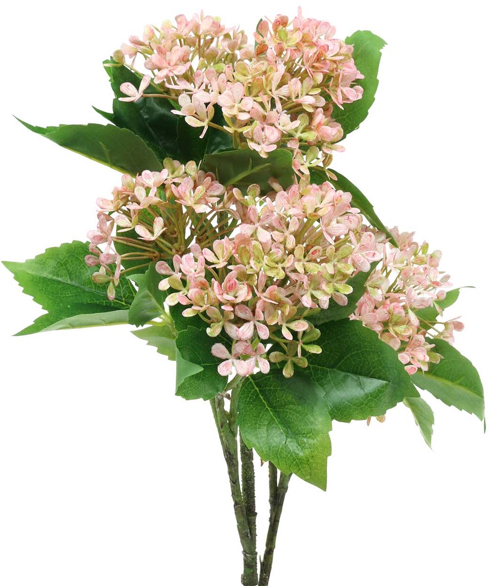 Viana Sneeuwbalstruik groen roze wit kunstmatig 49cm