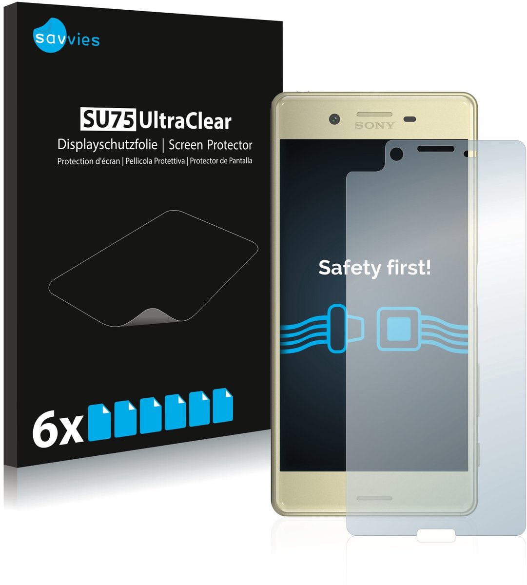 Savvies - Screenprotector voor Sony Xperia X - Folie Beschermfolie transparant 6 Stuks