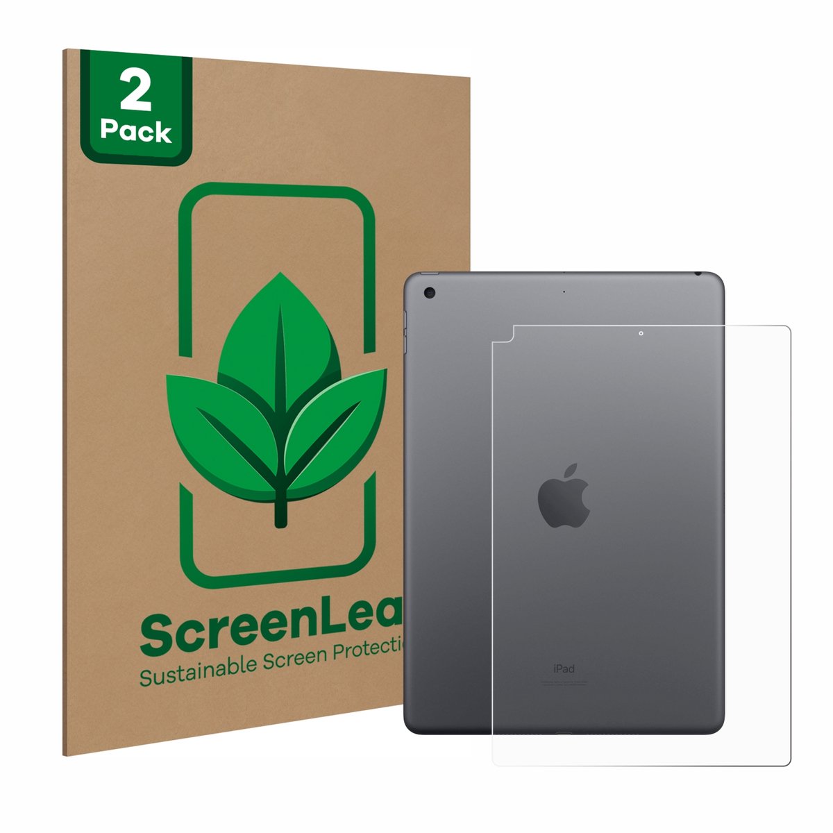 2 Stuks Screenprotector voor Apple iPad 10.2″ WiFi 2021 (Achterkant, 9 Gen.) - Hoogwaardige Beschermfolie transparant