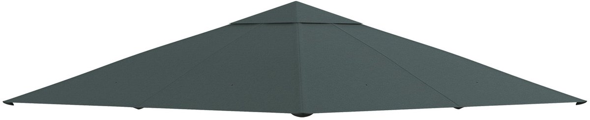 Merax Vervangend Pavillondak 3x3 m (voor frame 295-300x295-300 cm) - Polyester 180 g/m² met PA-coating - UV-bescherming - Waterafvoer & Ventilatie - Donkergrijs