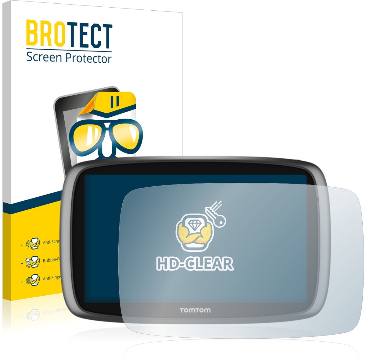 BROTECT - Screenprotector voor TomTom GO 6100 - Folie Beschermfolie transparant 2 Stuks