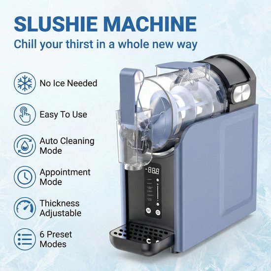 JAVY Slush Machine 2L - Frozen Drink Maker met 6 Automatische Programma’s - Voor Slushies, Smoothies, Frozen Coffee, Milkshakes & Frozen Yoghurt - 220W - R290 Koeling van JAVY — afbeelding 4