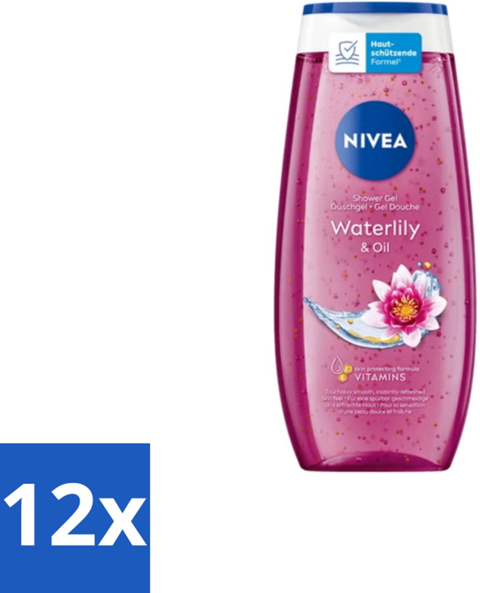 Nivea – Douchegel – Waterlily & Oil – 250 ml - Voordeelverpakking - 12 stuks