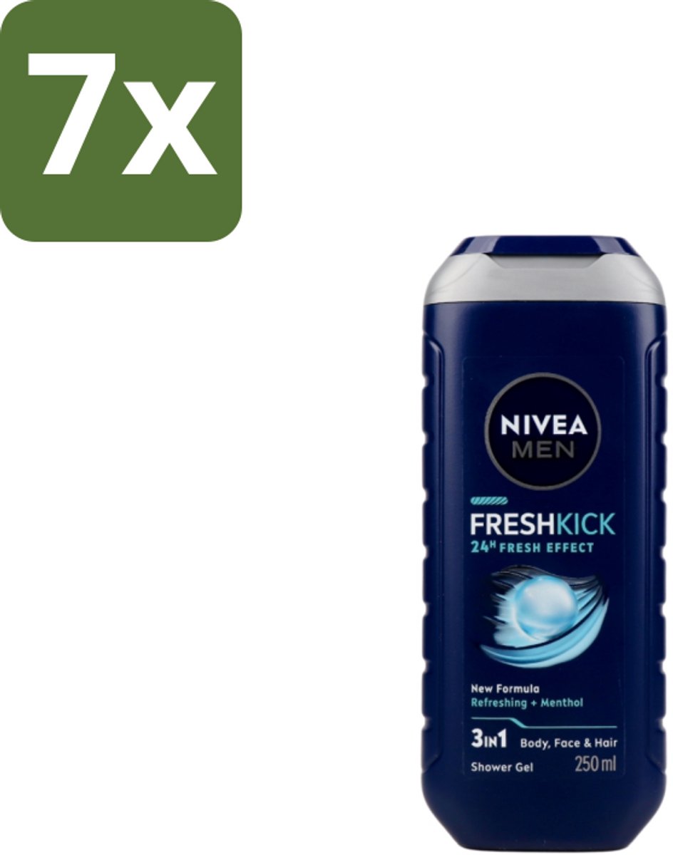Nivea Men – Douchegel – Fresh Kick – 250 ml - Bulkverpakking - 7 stuks