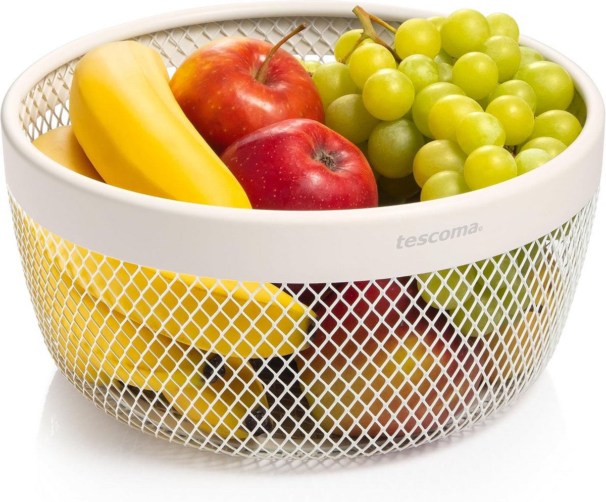 Stijlvolle fruitmand van geëmailleerd metaal Ø 25 cm