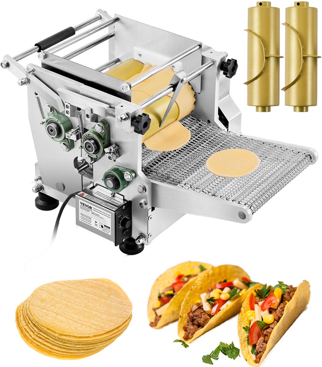 VEVOR Elektrische Tortilla Maker Automatische Maïstortillamachine 4 + 6 Inch