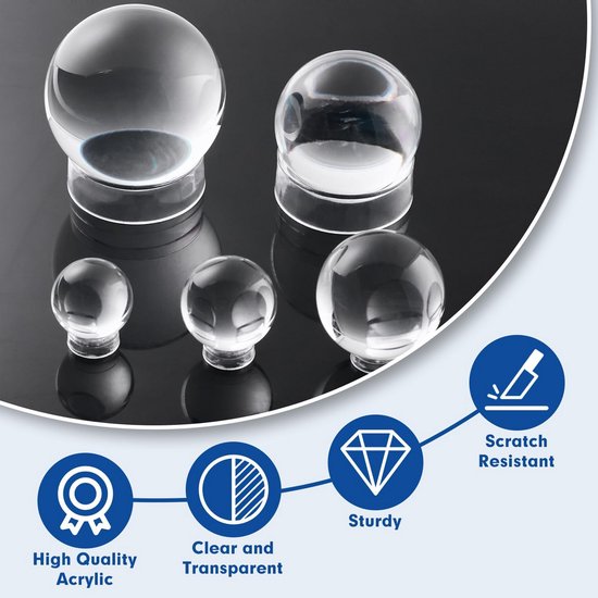 100x Kleine Ronde Bolhouders Transparant Acryl Display Standaard voor Honkballen, Golfballen & Kristallen Bollen — afbeelding 4