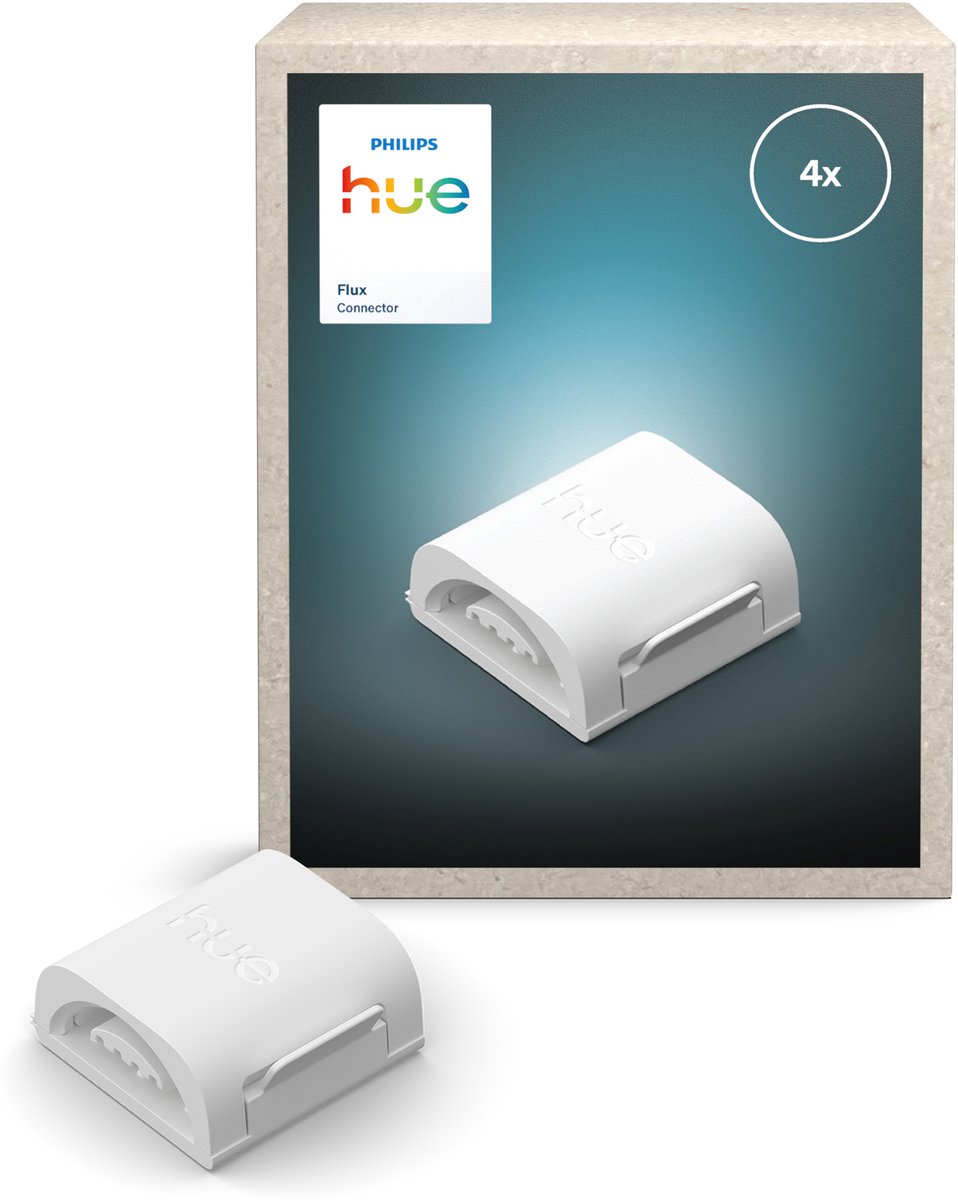 Philips Hue Flux Connector - Verbindt 2 Flux LED strips in een rechte lijn - Doorlopende gelijkmatige lichtlijn - 4 stuks — afbeelding 1