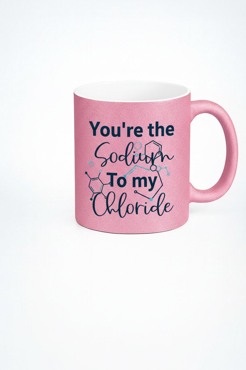 Roze Chemie Mok 'Sodium To My Chloride' - Liefde & Wetenschap Cadeau