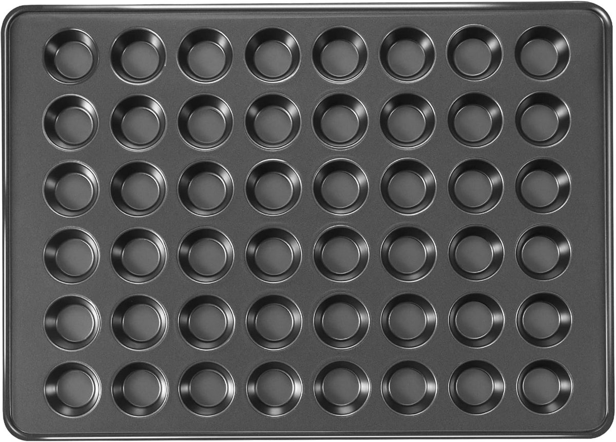 Mini Muffinbakvorm Antiaanbaklaag 48 Cups Koolstofstaal Vaatwasmachinebestendig