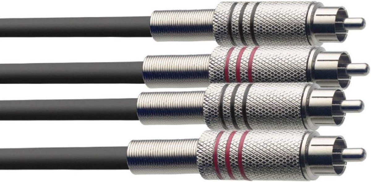 2 Meter Stereo RCA Tulp Kabel (2x Mannelijk naar 2x Mannelijk) voor Audio Apparaten