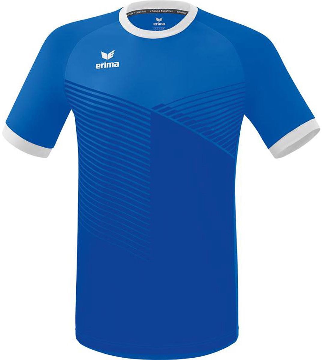 Erima Mantua Shirt Korte Mouw Heren - New Royal / Wit | Maat: S