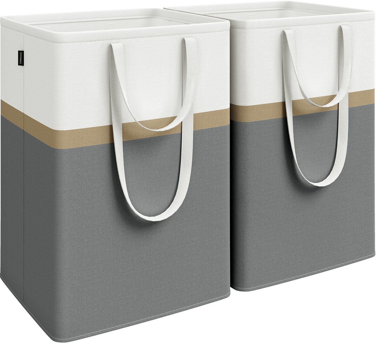 SONGMICS - Wasmand - Wasmanden Set van 2 - Opvouwbaar - Met Korte en Lange Handgrepen - Gemakkelijk te Dragen en Reinigen