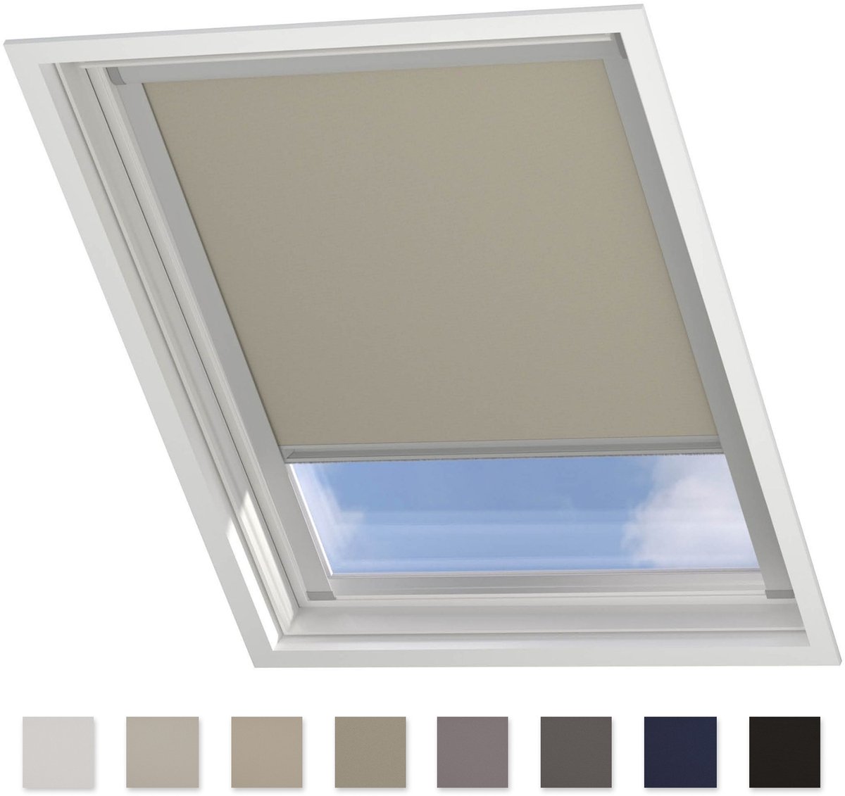 DTCH® Dakraam Rolgordijn Verduisterend - Trend - Taupe - voor VELUX: C02